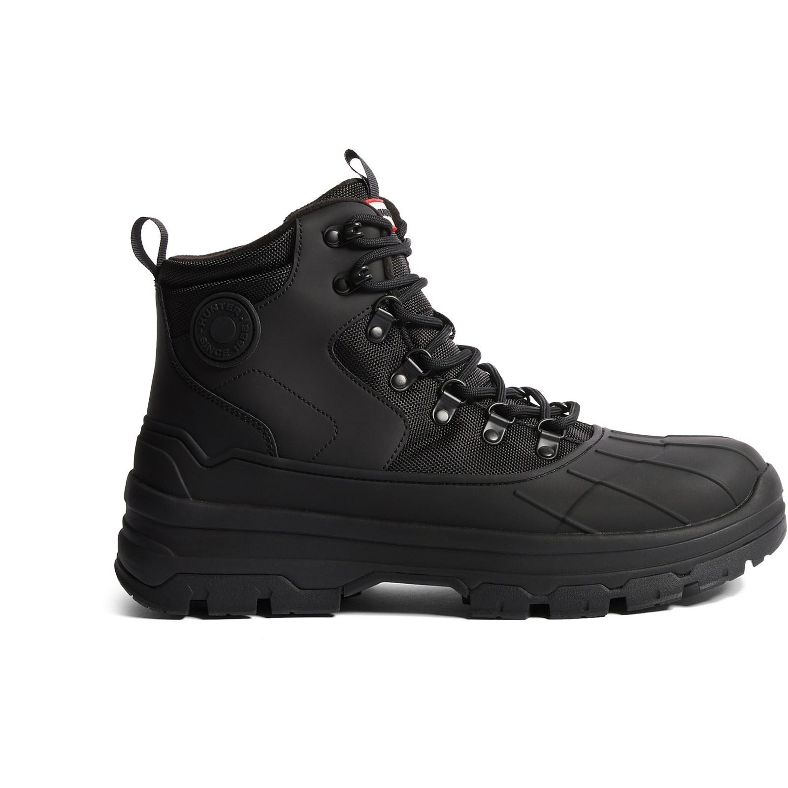 Hunter Explorer Duck Bottes Noires En Caoutchouc Pour Hommes