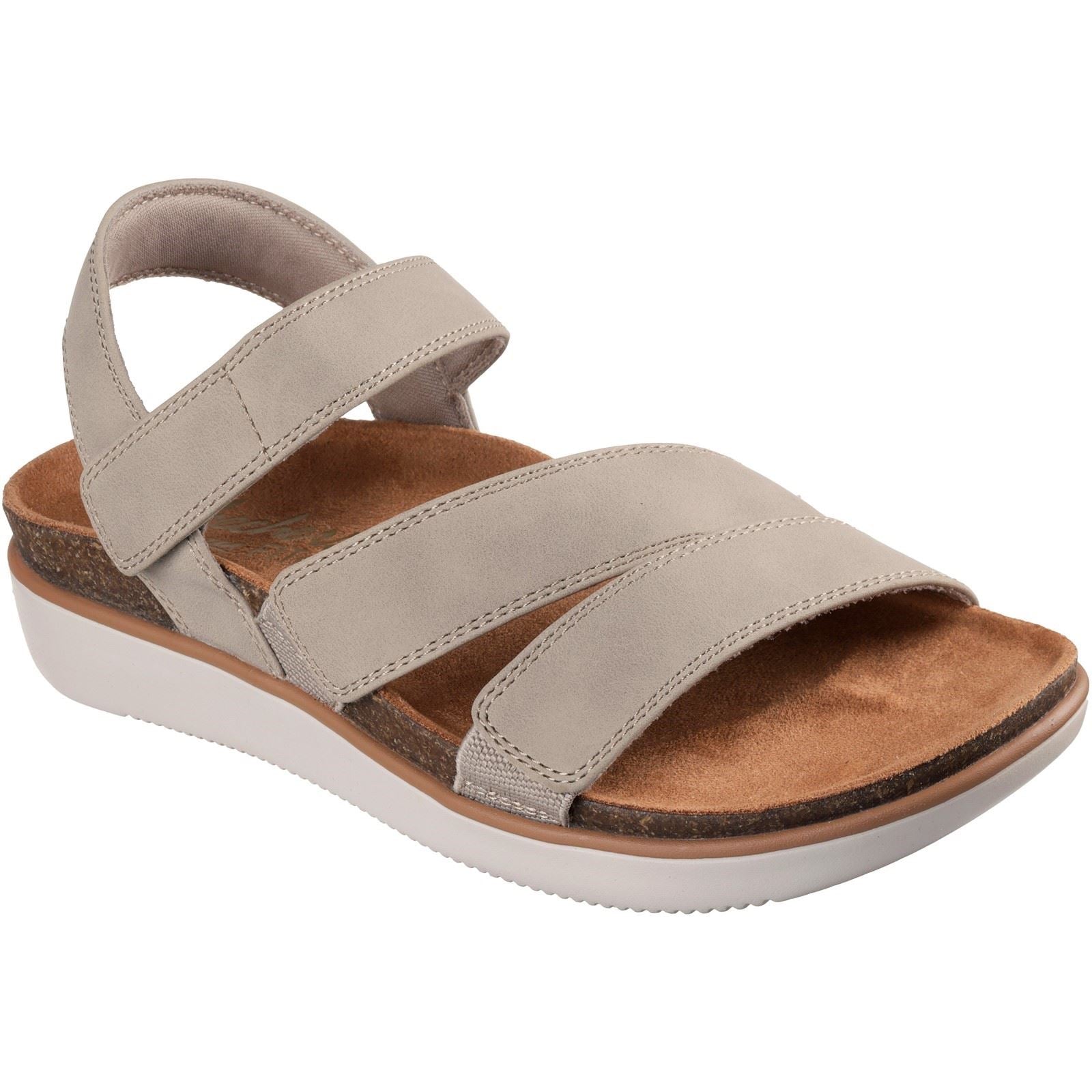 Skechers Lifted Comfort Sandales Taupe En Polyuréthane Pour Femmes