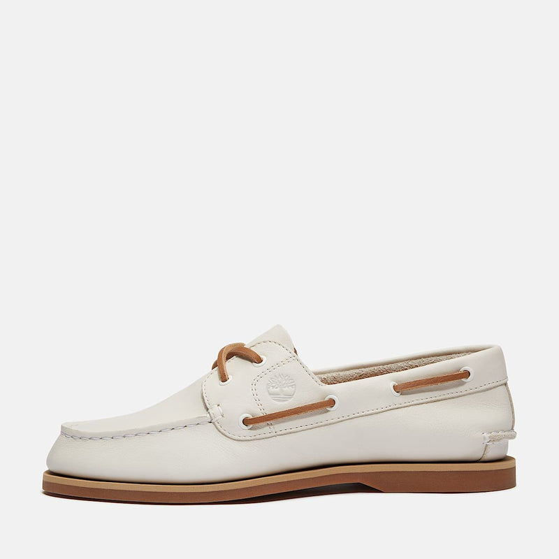 Timberland Classic 2 Eye Chaussures Blanches En Cuir Pour Femmes
