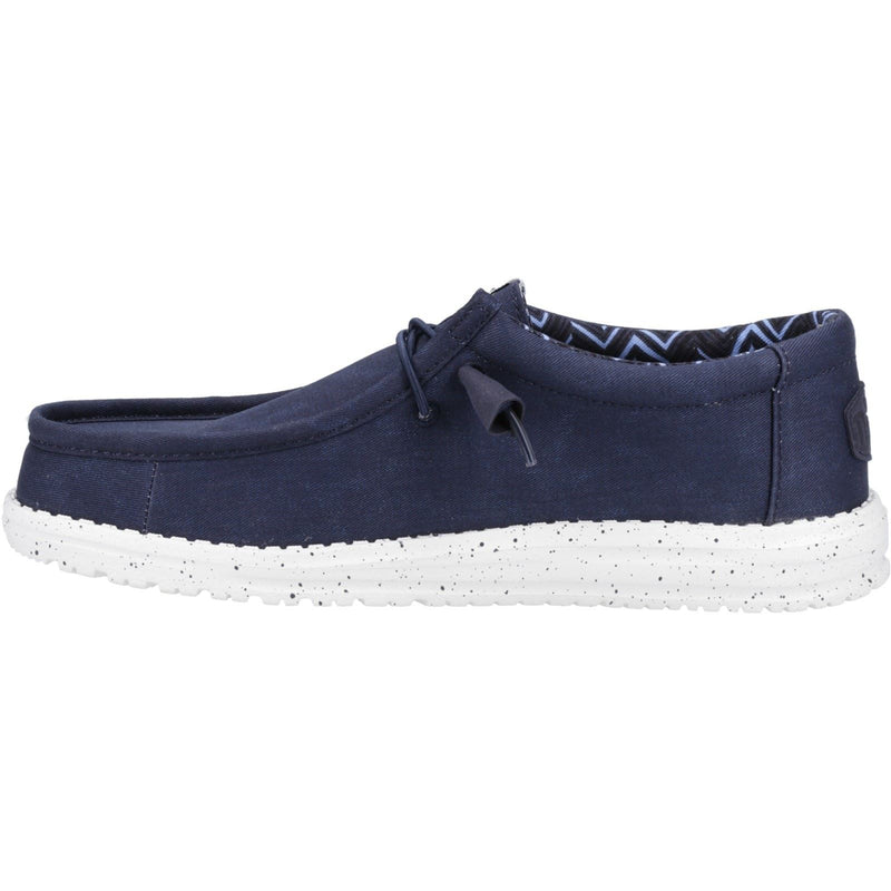 HEYDUDE Wally Canvas Chaussures Bateau En Coton 100% Pour Hommes, Couleur Marine