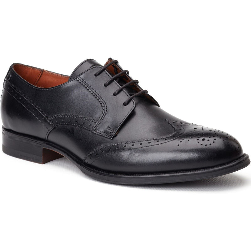 Base London Bell Chaussures Derby En Cuir Noir Pour Hommes