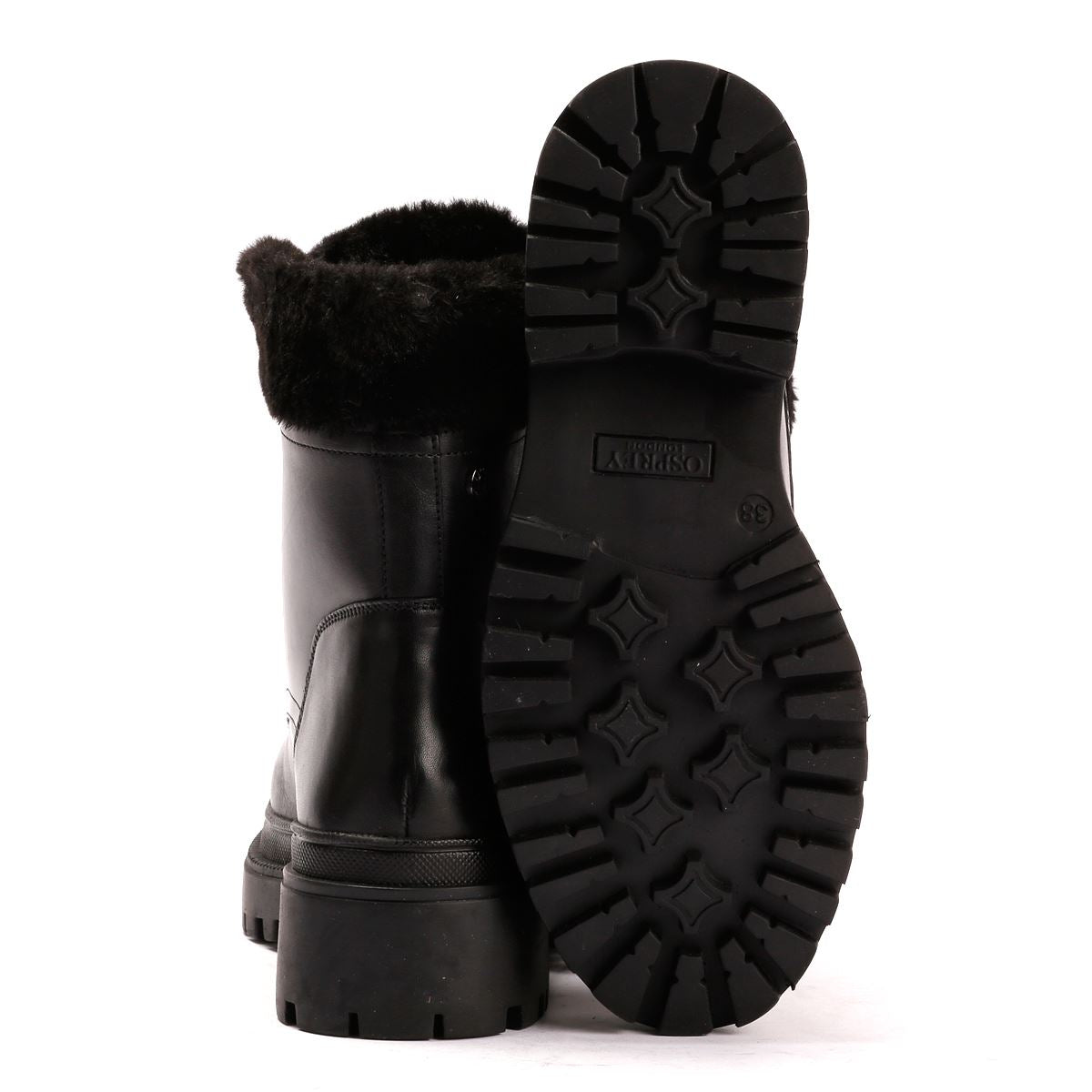 Osprey London The Budapest Bottes Noires En Cuir Pour Femmes