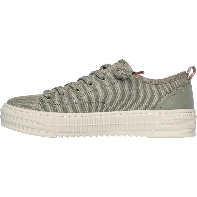Skechers BOBS Copa Baskets En Toile Pour Femmes, Couleur Olive.