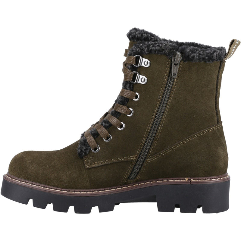 Hush Puppies Aurelia Bottes Khaki Pour Femmes En Suède