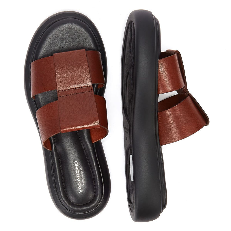 Vagabond Blenda Fish Mule en cuir Cognac Sandales pour femmes marron