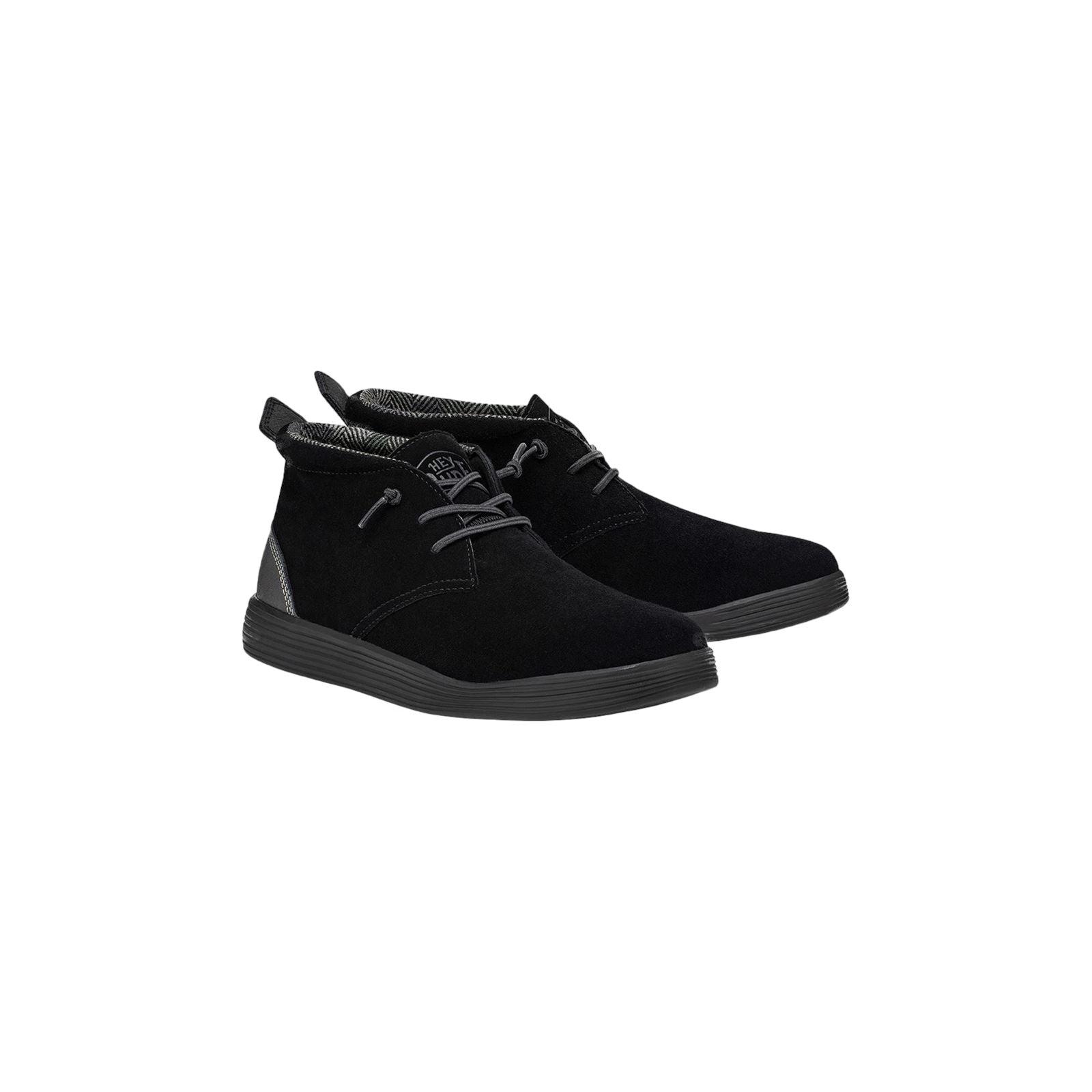 HEYDUDE Jo Bottes Noires En Daim Pour Homme