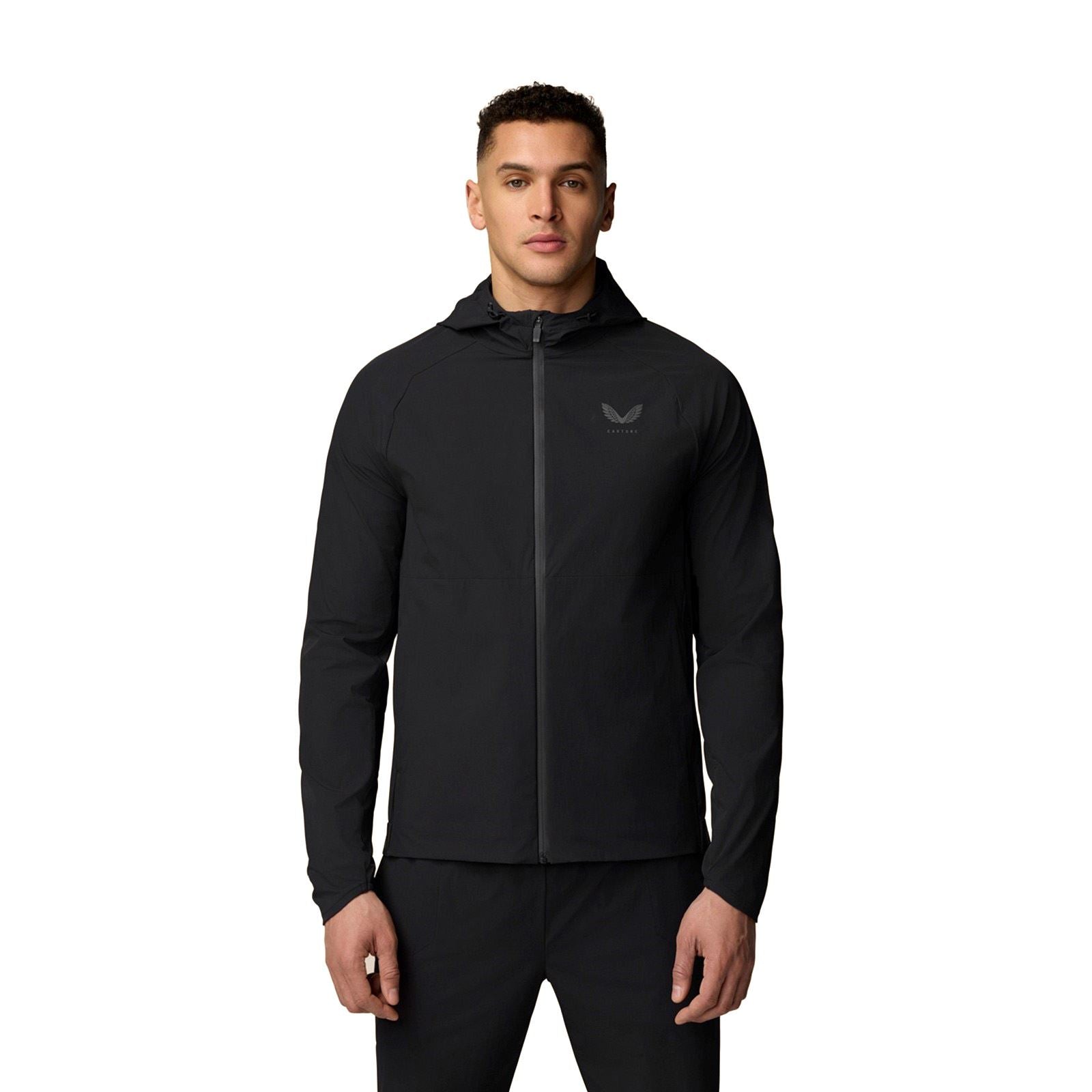 Castore Branded Elastic Wind Jacket Vestes Coupe Vent Noires Pour Hommes