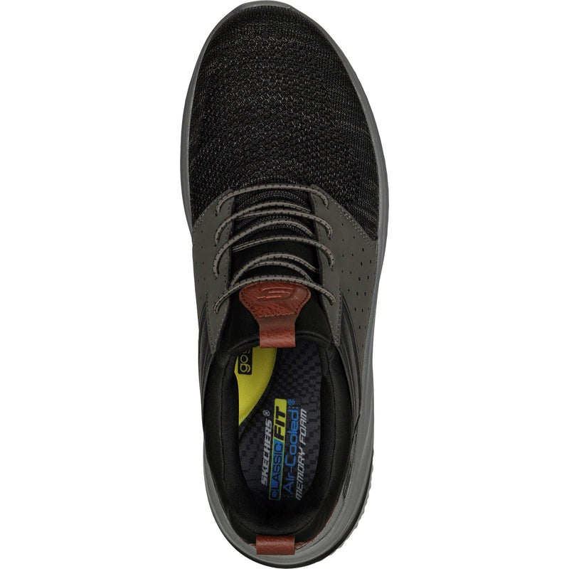 Skechers Delson 3.0 Cicada Wide Baskets Homme Noires/Grises En Textile