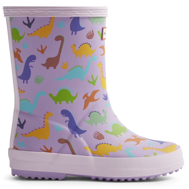 Hunter Kids Dinosaur Boot Bottes En Caoutchouc Violet Dinoosaur Wellington
