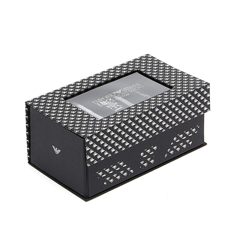 Emporio Armani 3 Pack Mens Grey / Black Socks (chaussettes grises/noires)