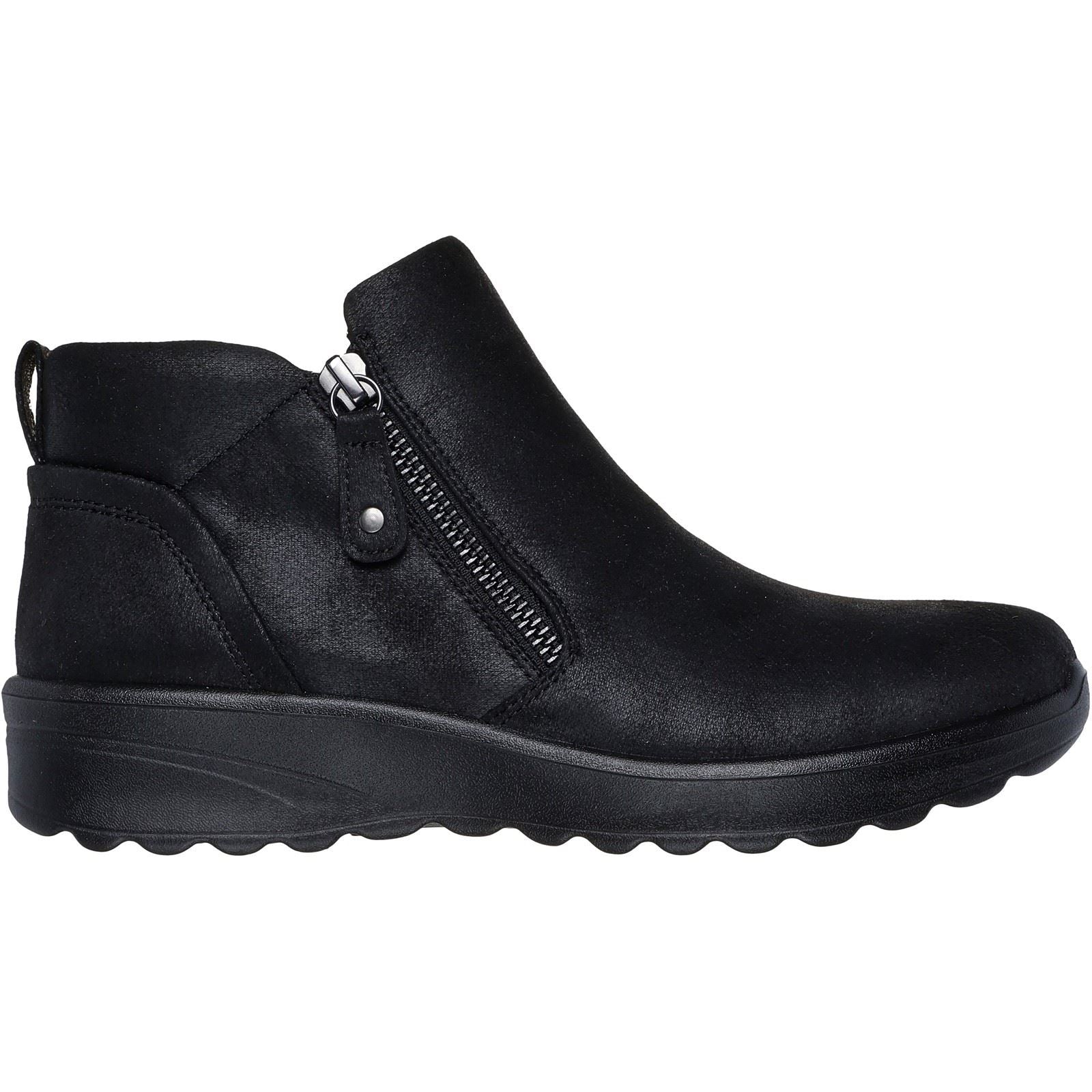 Skechers Lovely Vibe Fall In Bloom Chaussures De Cheville Noires D'hiver Pour Femmes En Textile