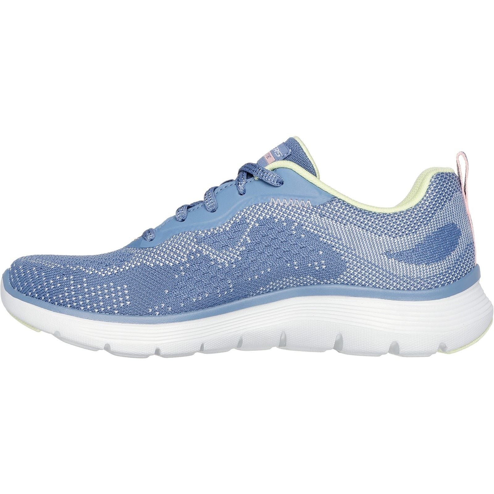 Skechers Flex Appeal 5.0 Cruising Thru Chaussures De Sport Pour Femmes En Textile Bleu/Vert Citron
