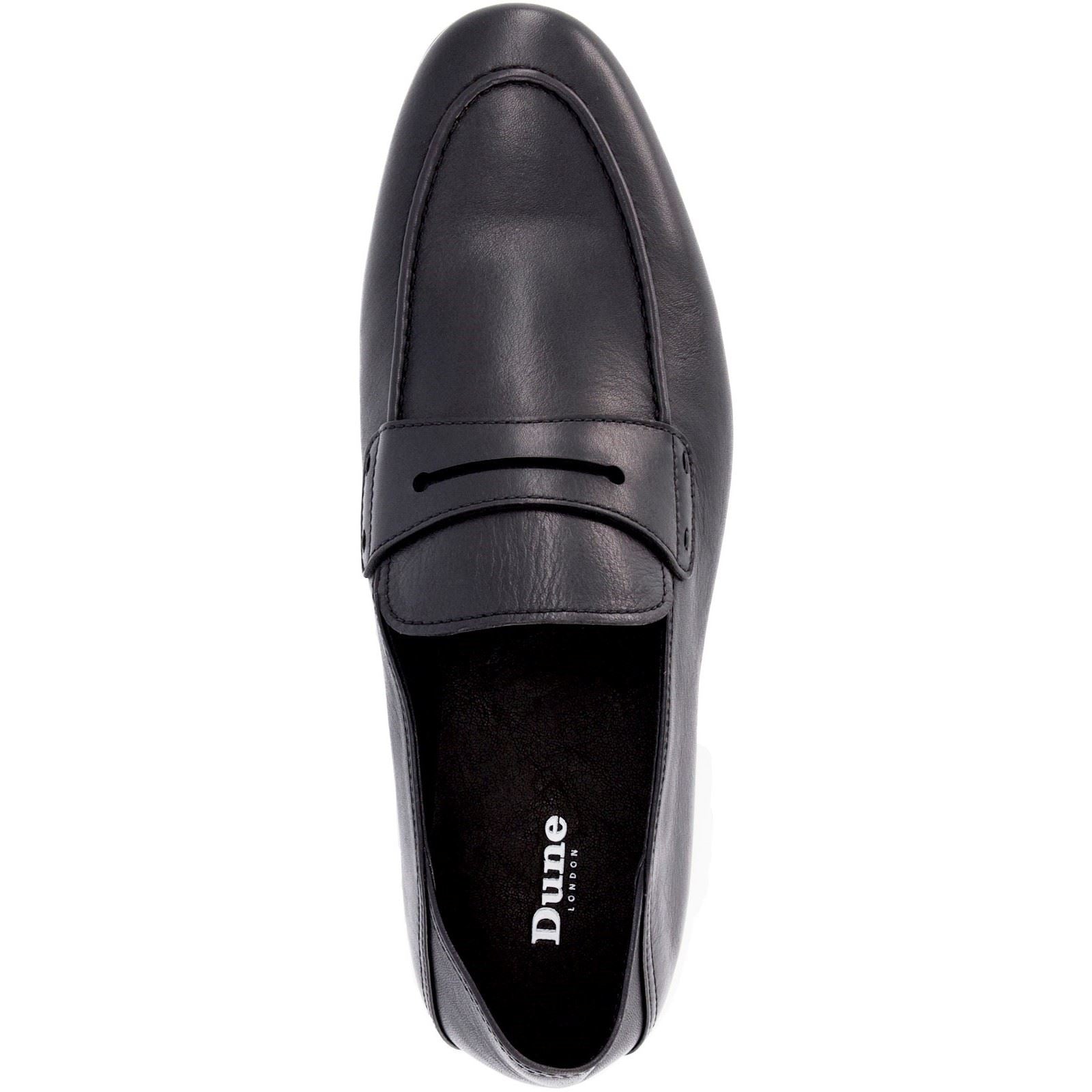 Dune Sync Mocassins Noirs En Cuir Pour Hommes