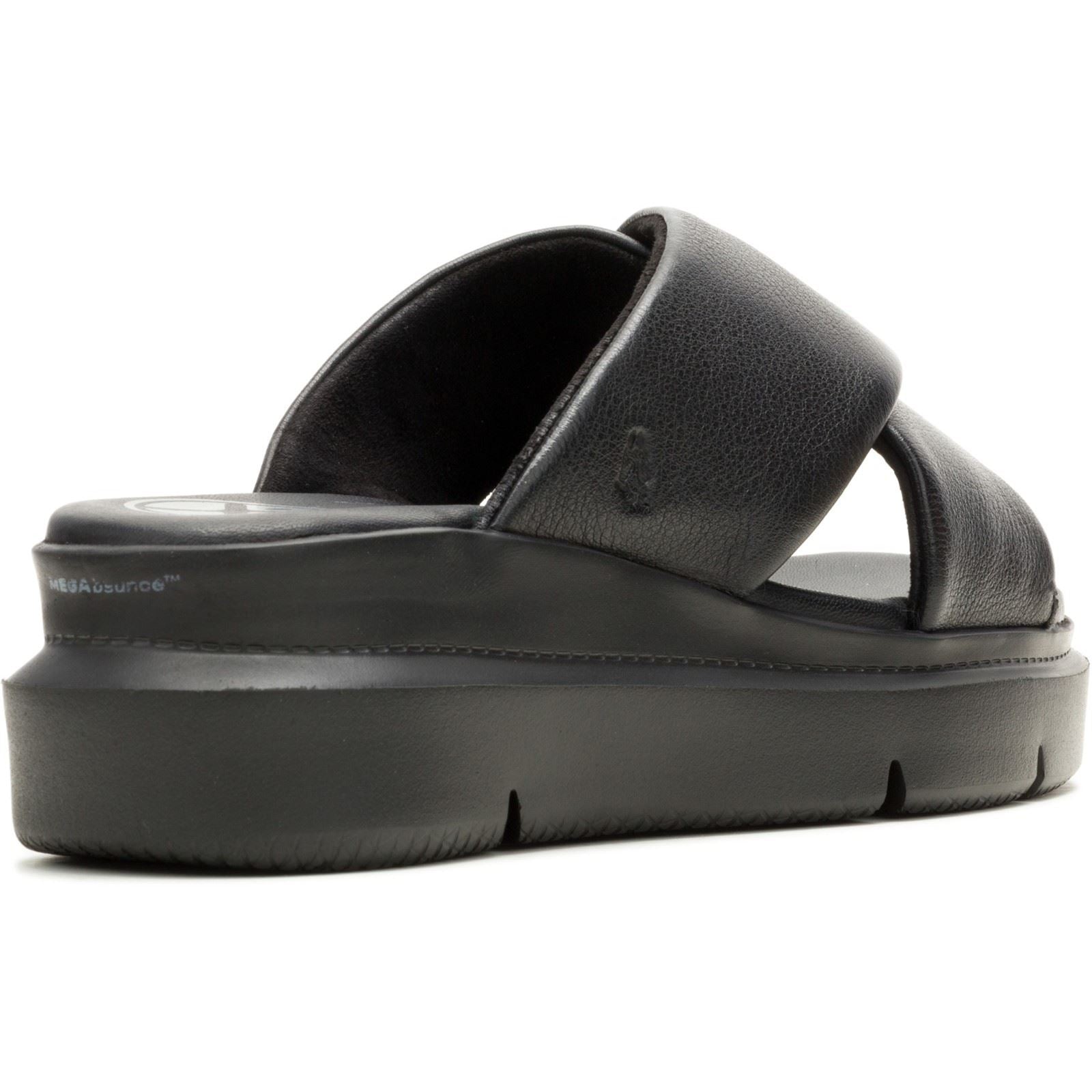 Hush Puppies Uplift Sandales Noires Pour Femmes En Cuir
