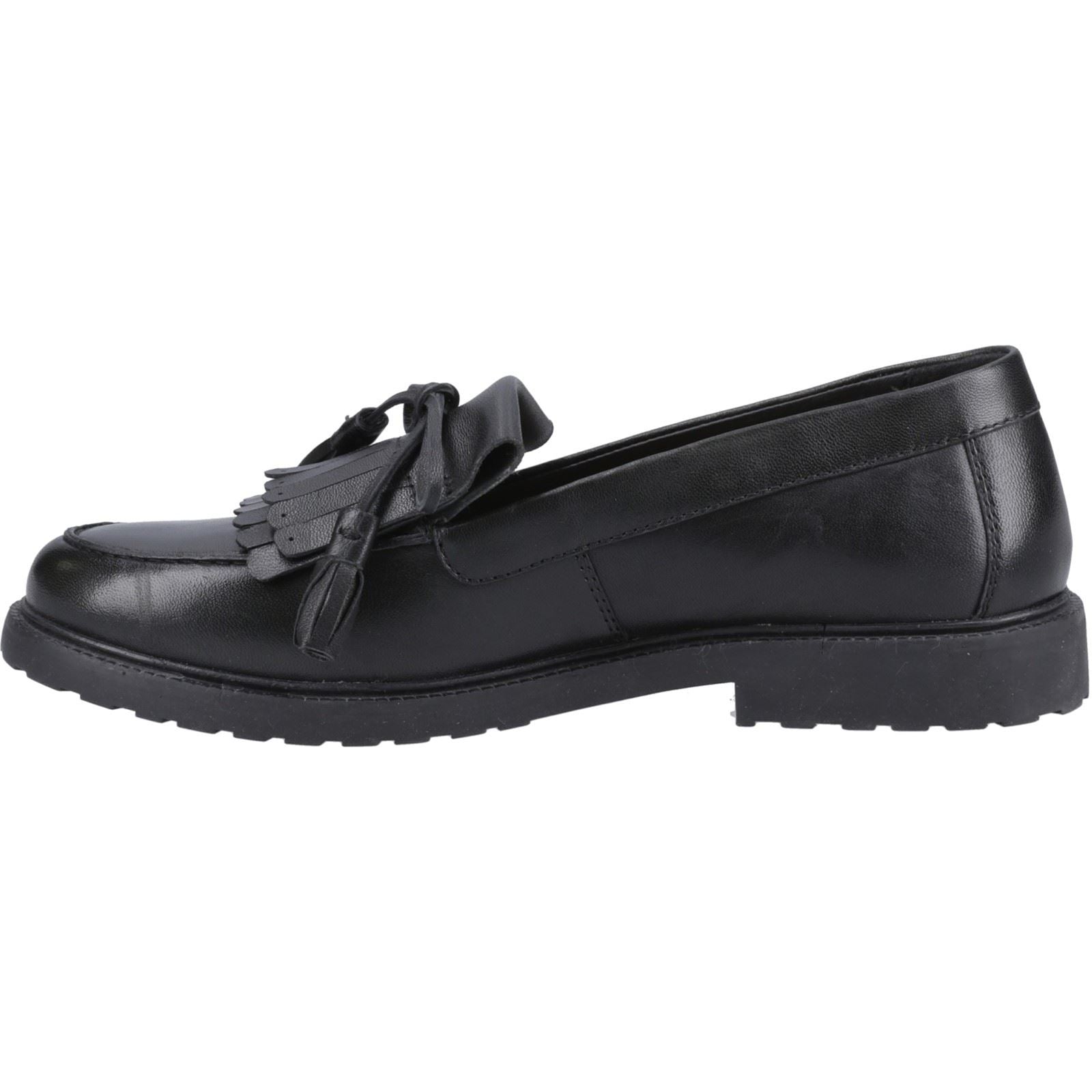 Hush Puppies Verity Kiltie Mocassins Noirs Pour Femmes En Cuir