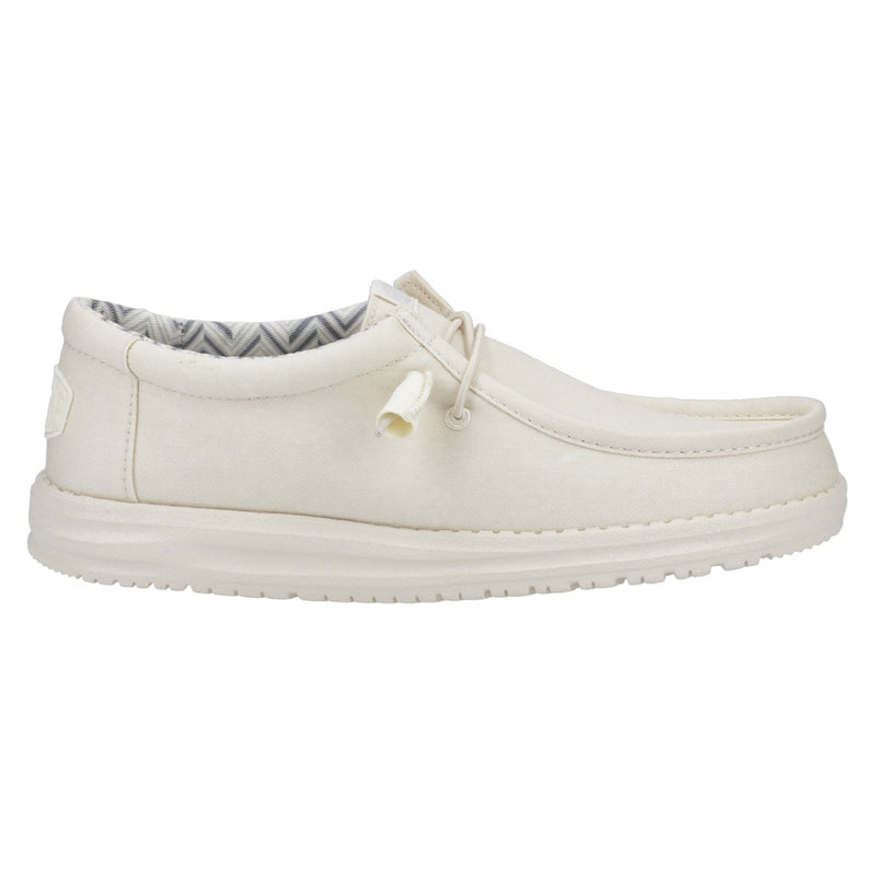 HEYDUDE Wally Canvas Chaussures Bateau Blanches En Coton 100% Pour Hommes