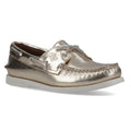 Sperry Authentic 2 Eye Chaussures Bateau Dorées Pour Femmes En Cuir
