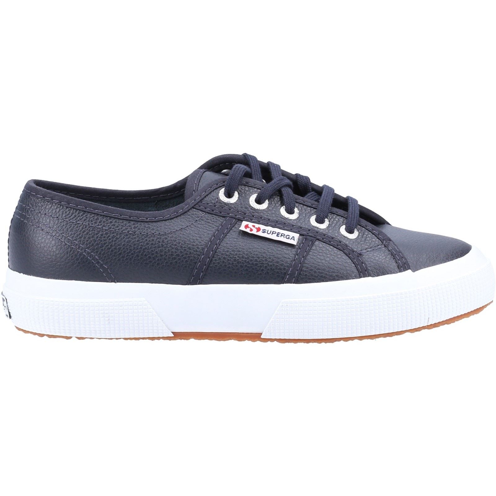 Superga 2750 Baskets En Cuir Bleu Marine Pour Femme