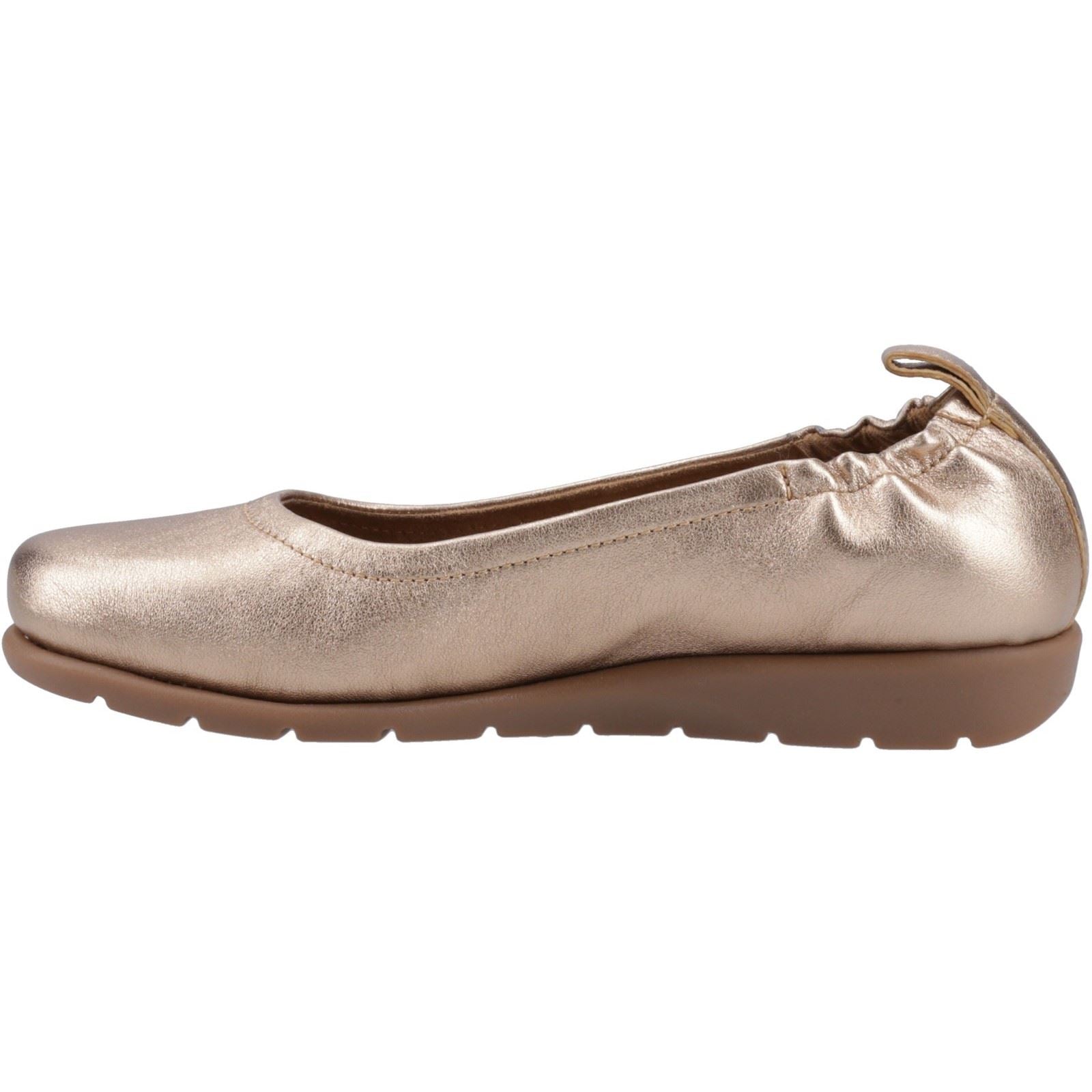 Hush Puppies Skylar Femmes Plates En Cuir Doré