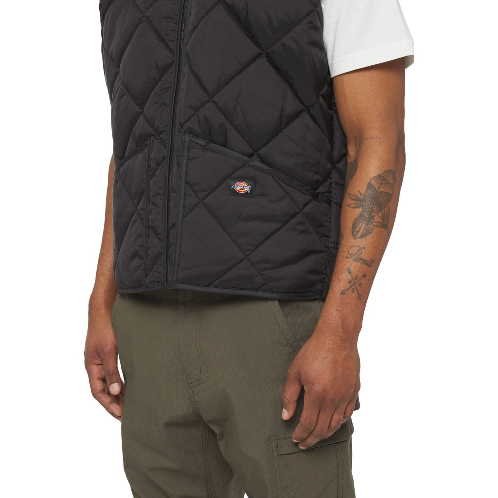 Dickies Diamond Quilted Vest Gilets Noirs Pour Hommes