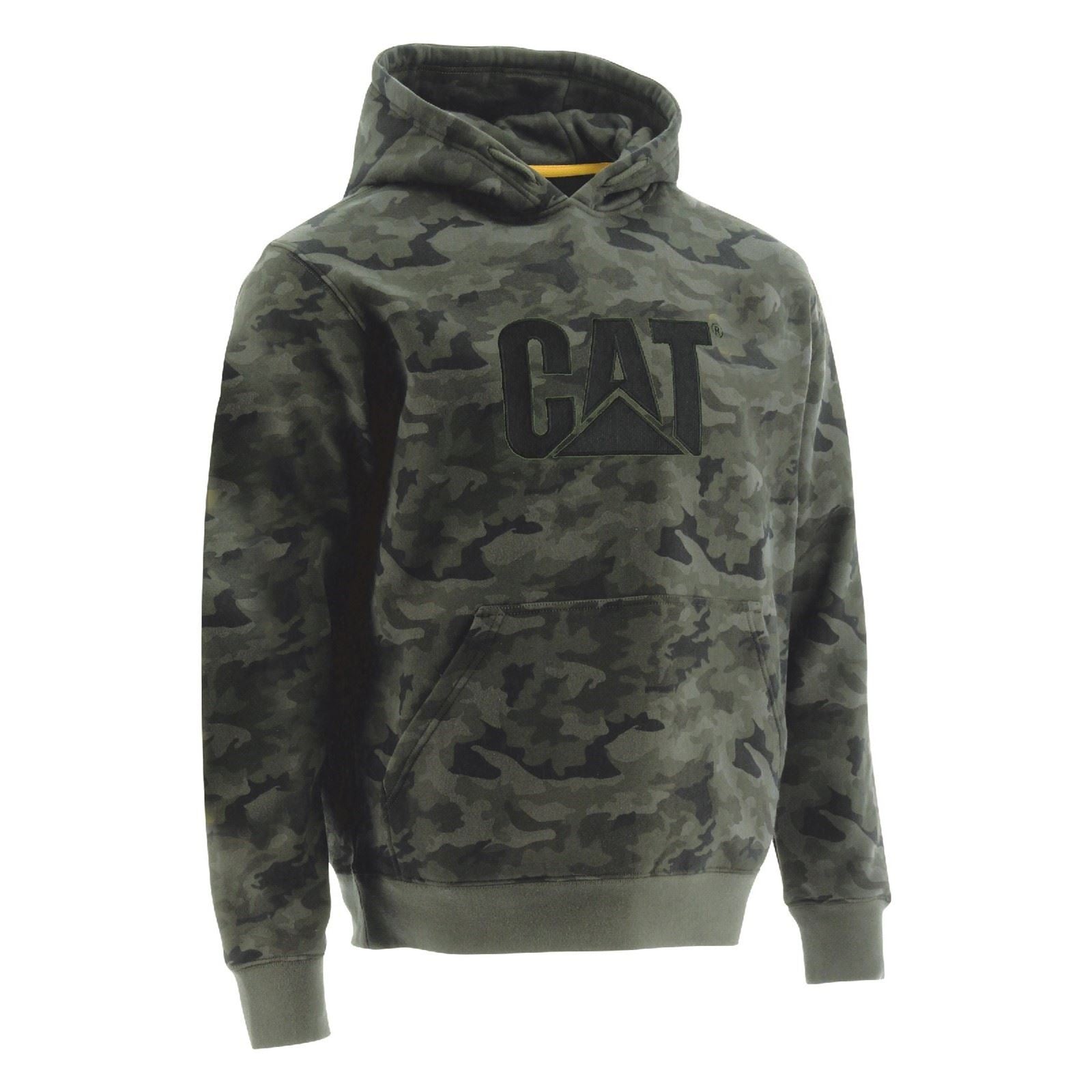 Caterpillar Trademark Sweat À Capuche Vert En Coton Pour Homme
