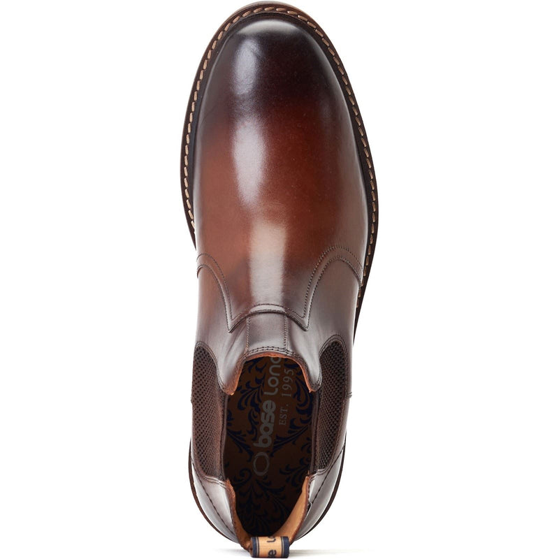 Base London Bloom Bottes En Cuir Brûlé Marron Pour Homme