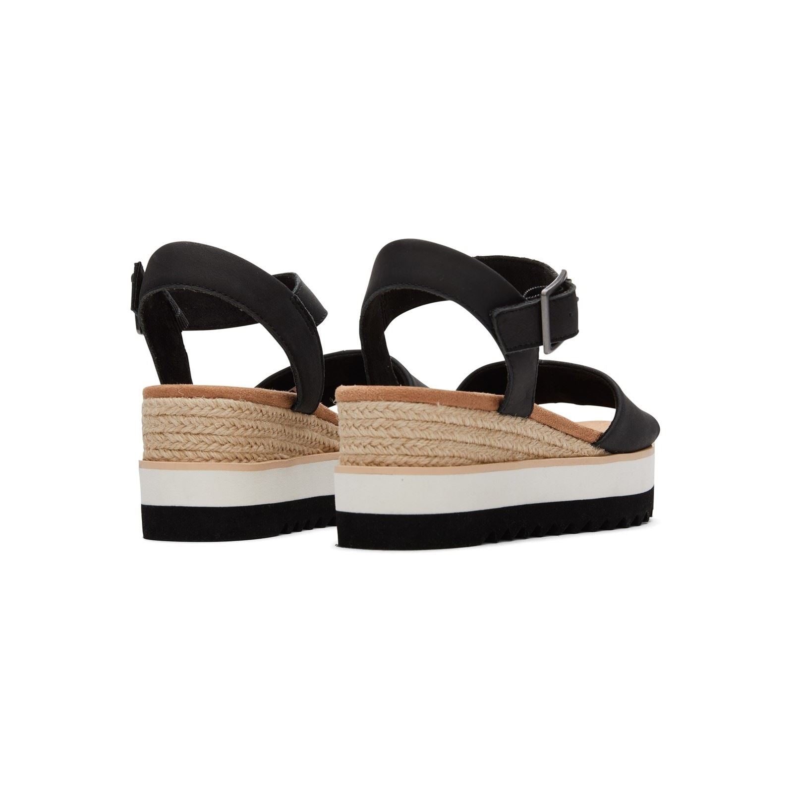 TOMS Diana Compensées Noires Pour Femmes En Cuir