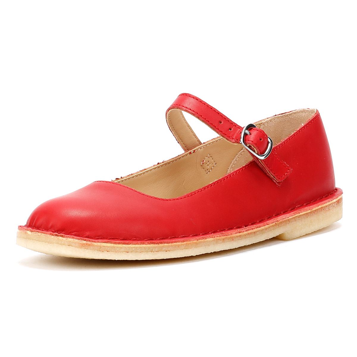 Clarks Originals Desert Jane Chaussures Rouges En Cuir Pour Femmes