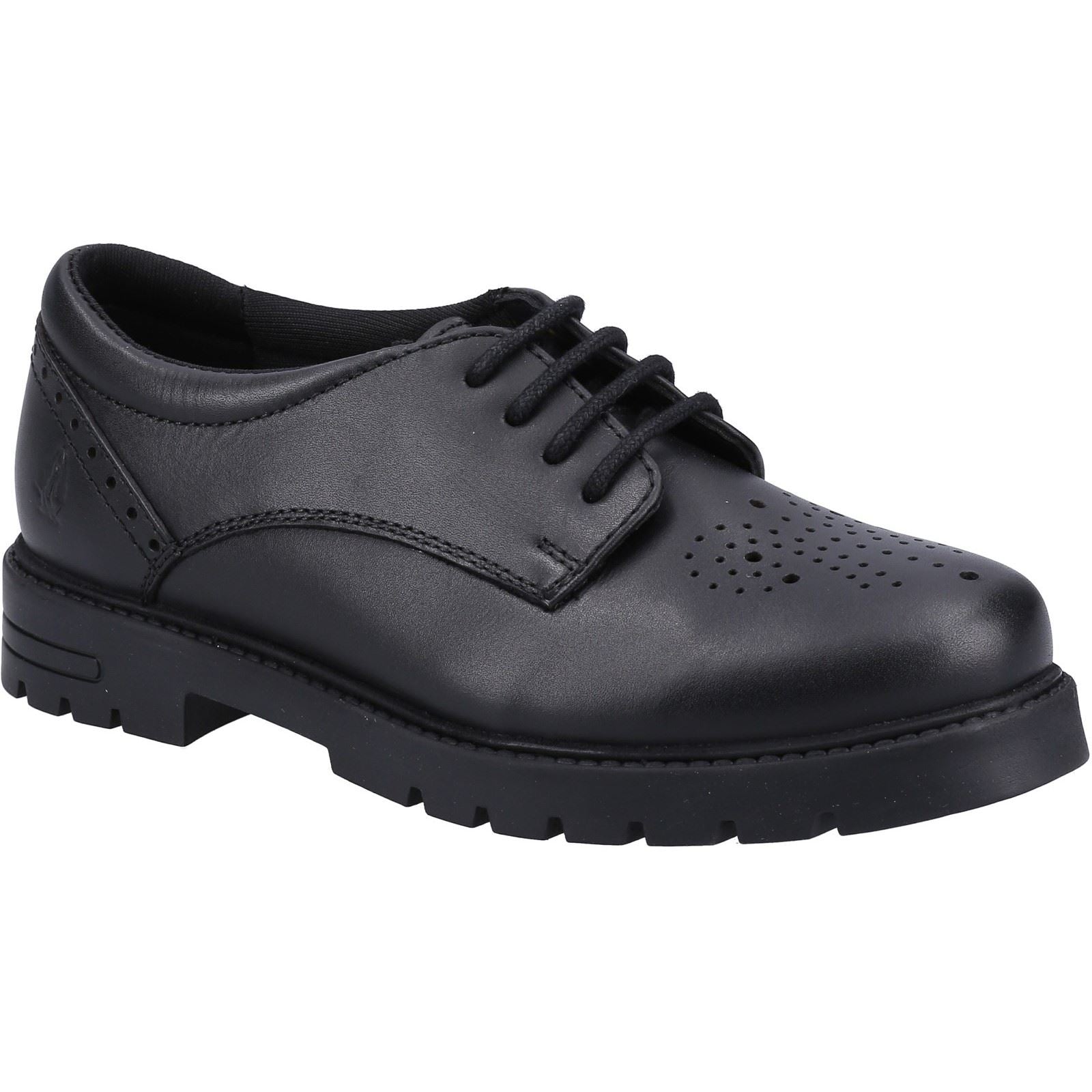 Hush Puppies Jayne Lace Up SNR Chaussures À Lacets Noires En Cuir Pour Filles