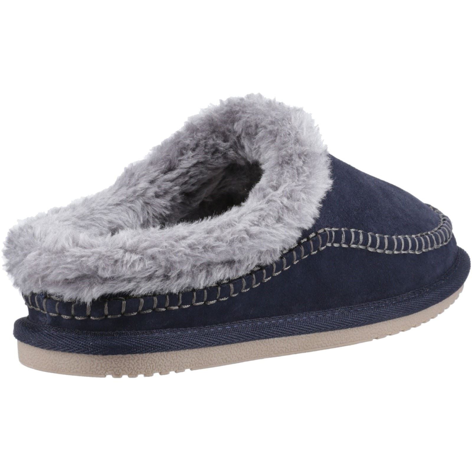 Hush Puppies Atticus Chaussons Homme En Daim Bleu Marine