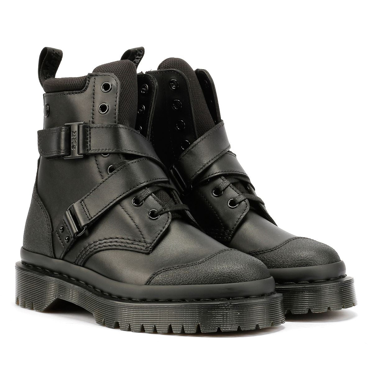 Dr. Martens 1460 Bex Tech Bottes Noires En Cuir Pour Femmes