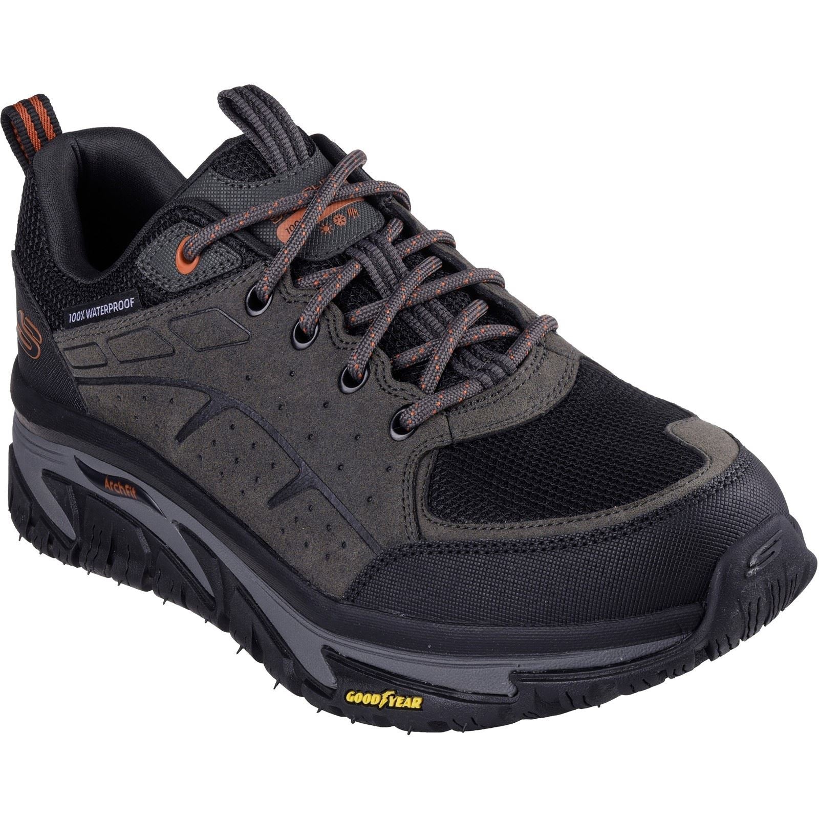 Skechers Arch Fit Road Walker Vernal Chaussures De Randonnée Pour Homme En Daim Noir/Charbon