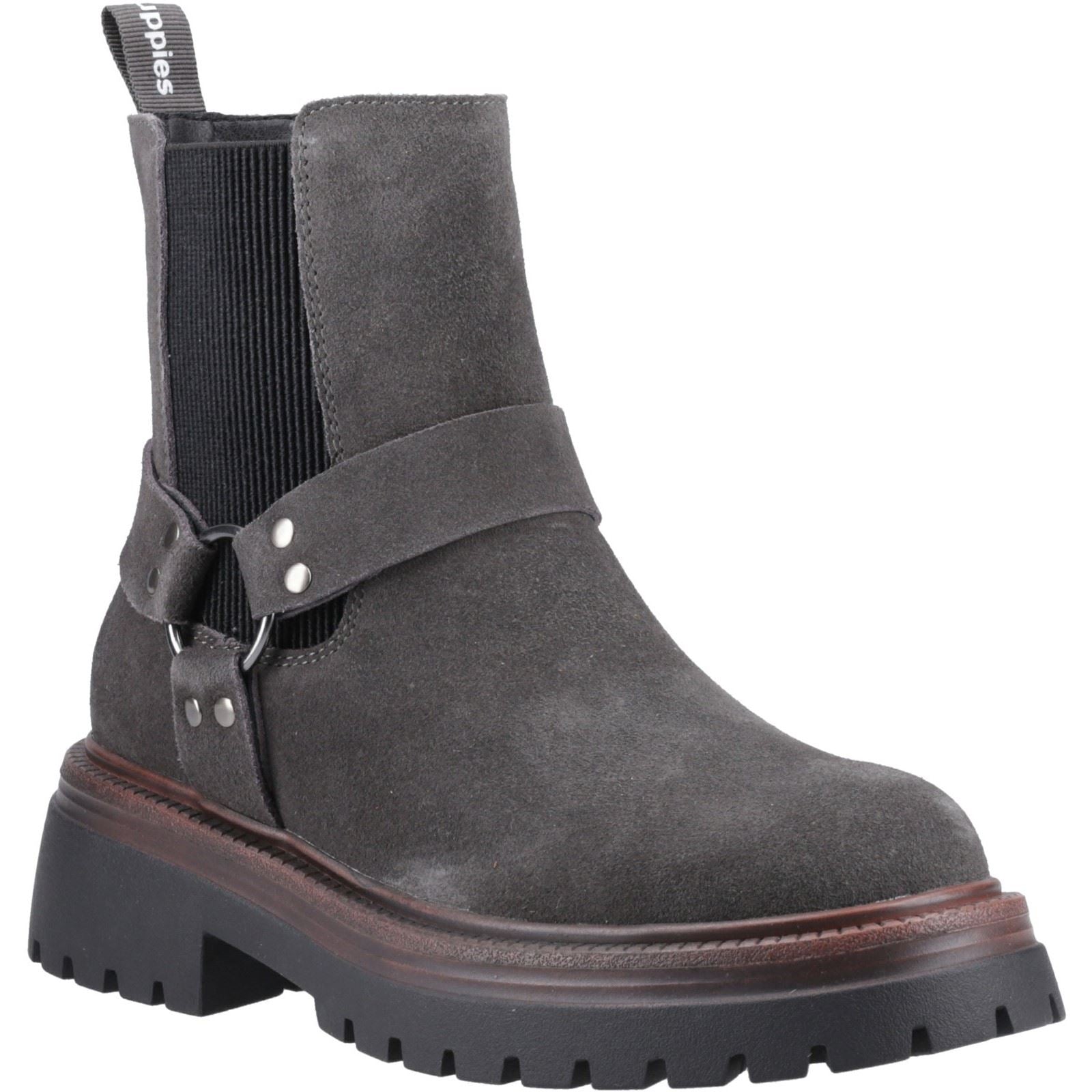 Hush Puppies Raye Femmes Bottines Plates Chelsea En Daim Pour Femme