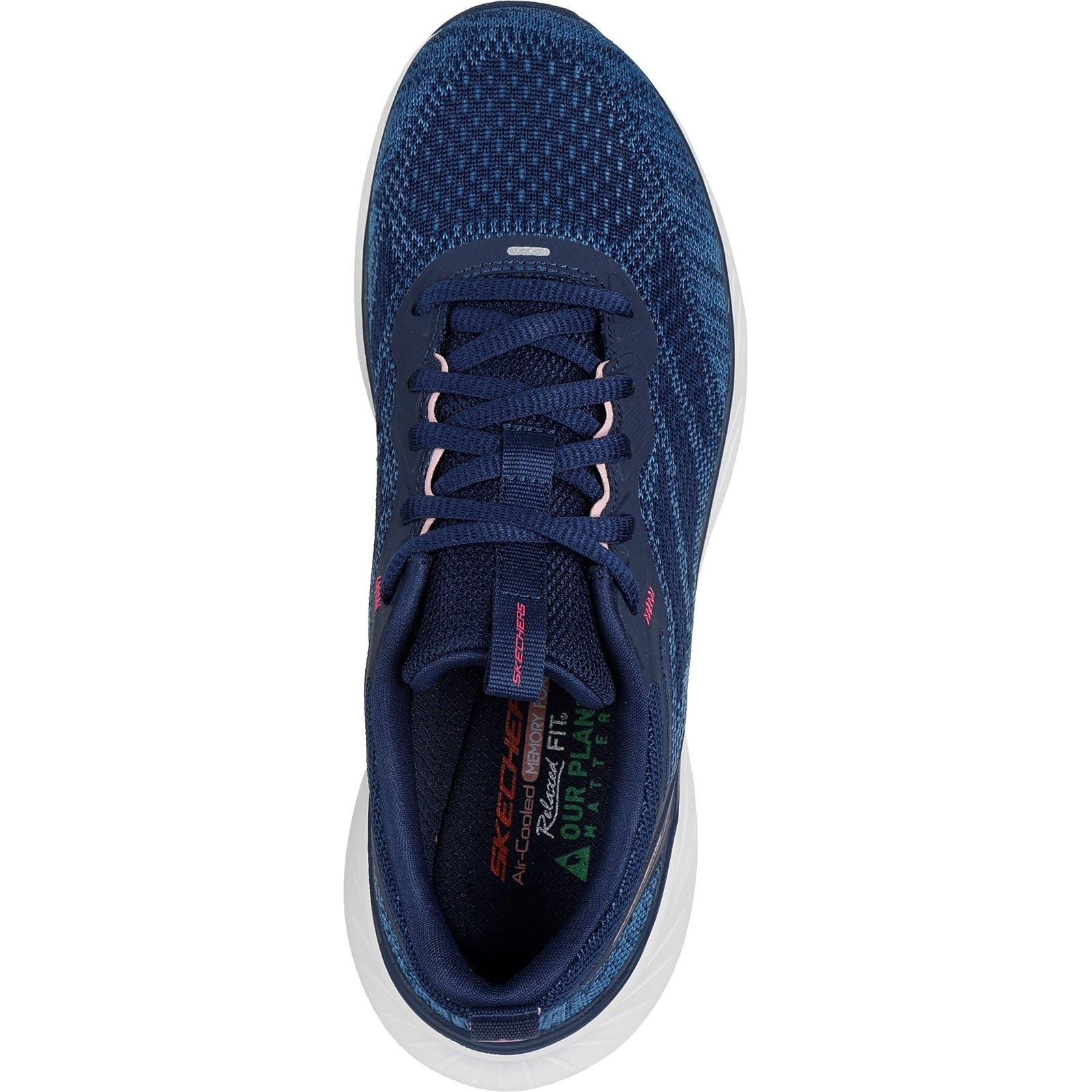 Skechers Edgeride Power Flow Sneakers Femme En Textile Bleu Marine/Rose