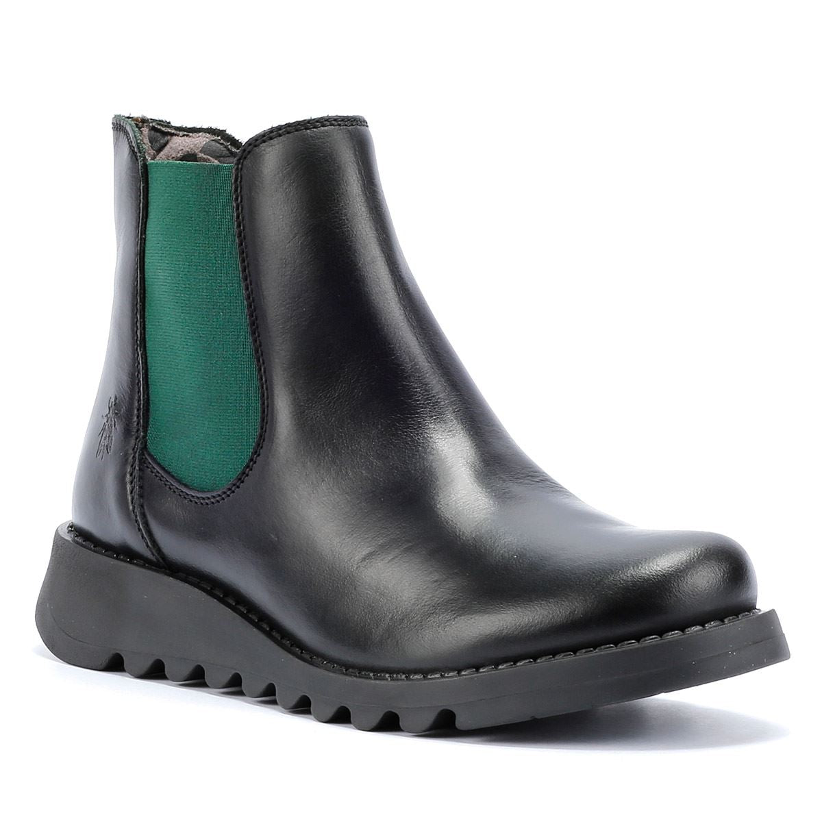 Fly London Salv Bottes Noires En Cuir Pour Femmes