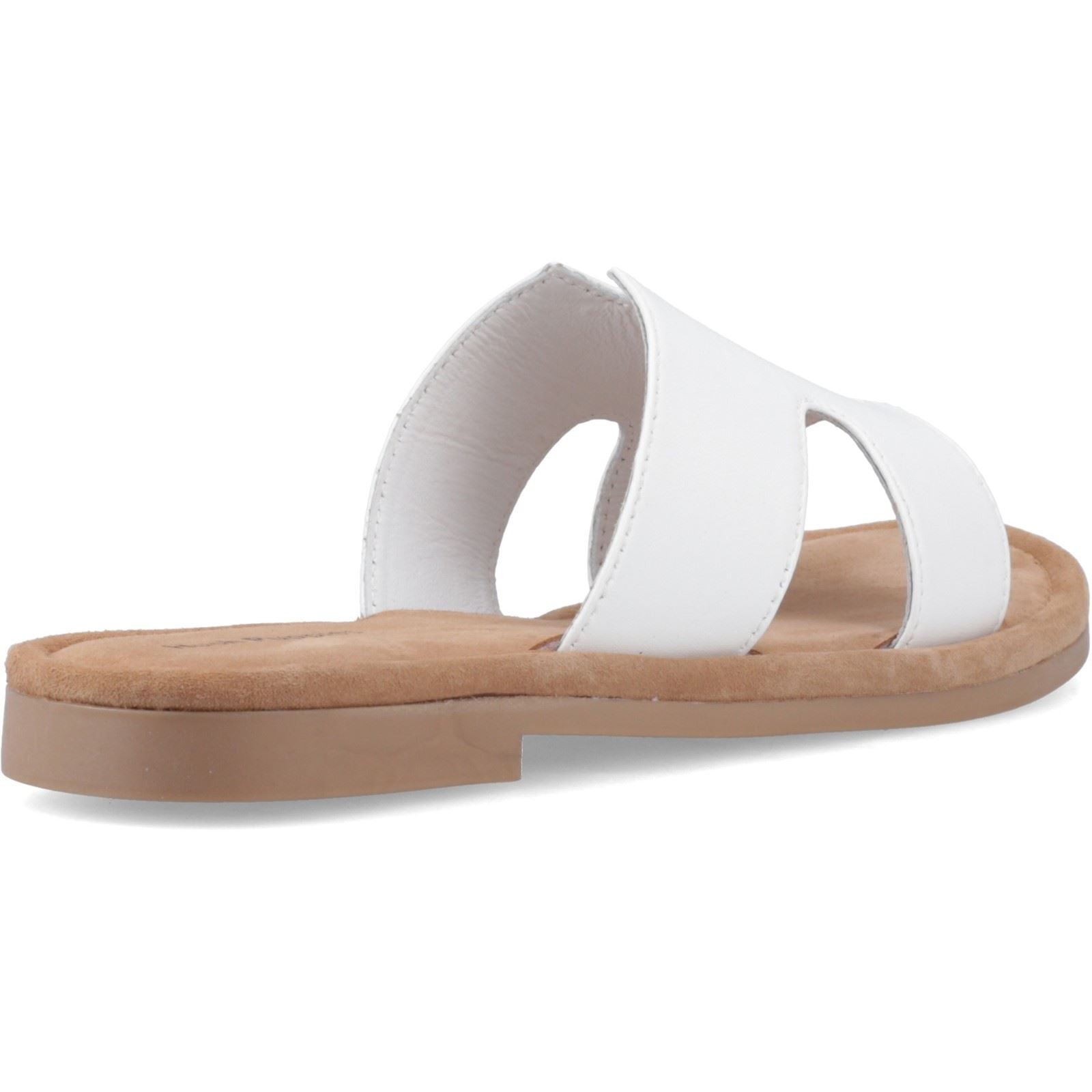 Hush Puppies Azalea Mule Sandales Blanches En Cuir Pour Femmes