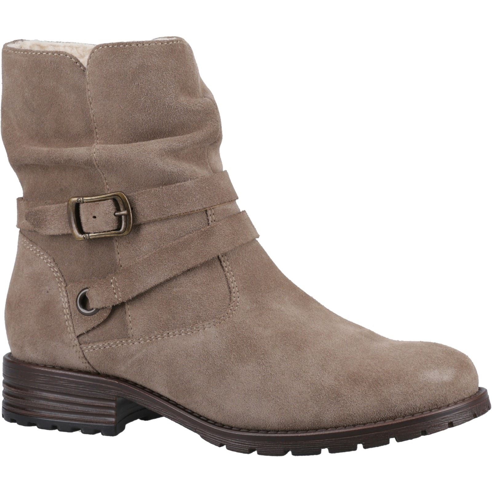 Hush Puppies Piper Bottes En Cuir Taupe Pour Femmes