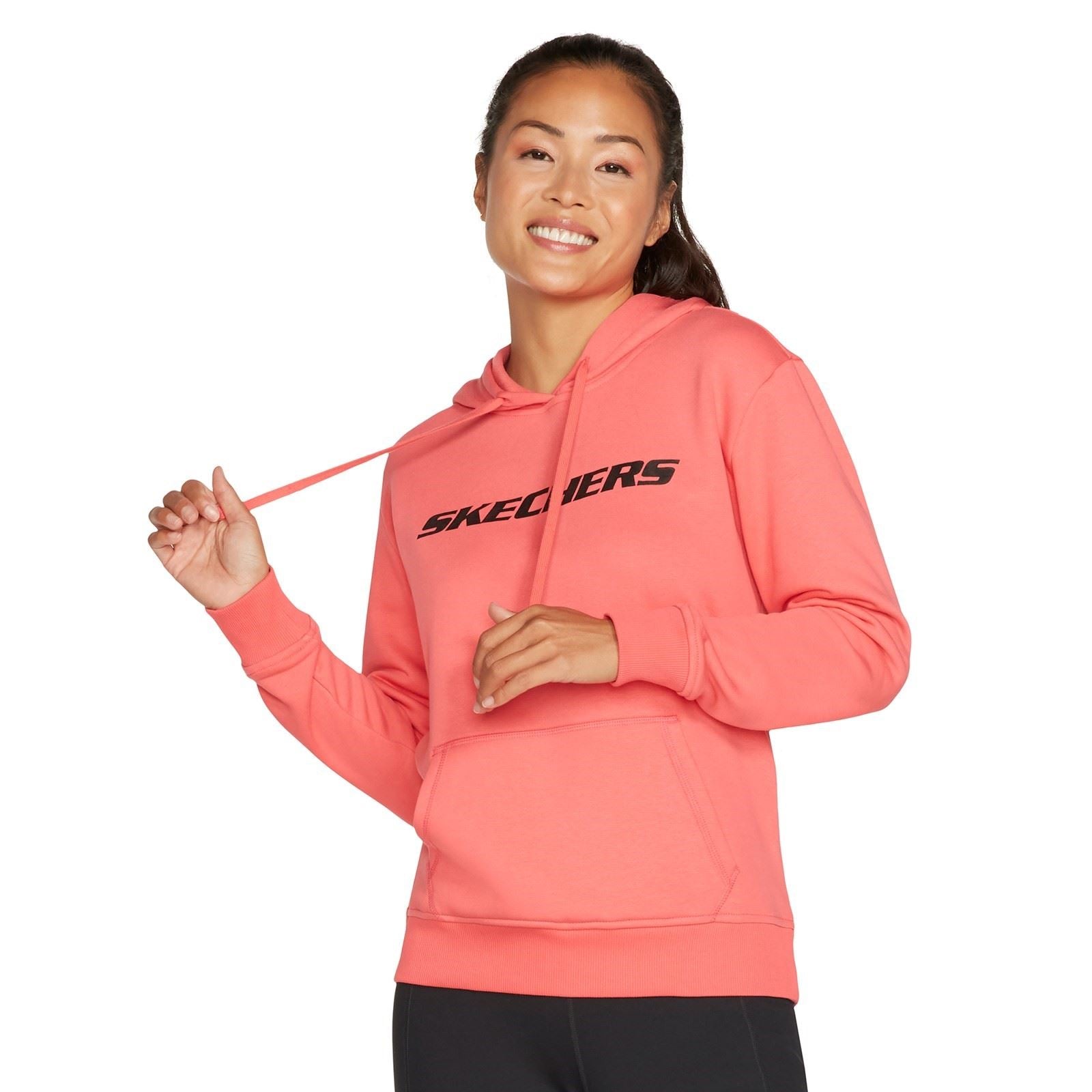 Skechers Performance Heritage Pullover Sweat À Capuche En Coton Pour Femmes Pêche