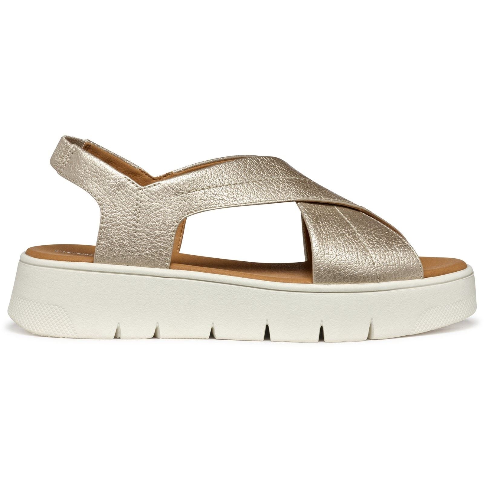 Geox D DANDRA 40 Sandales Légères En Polyuréthane Synthétique Pour Femme De Couleur Or Clair