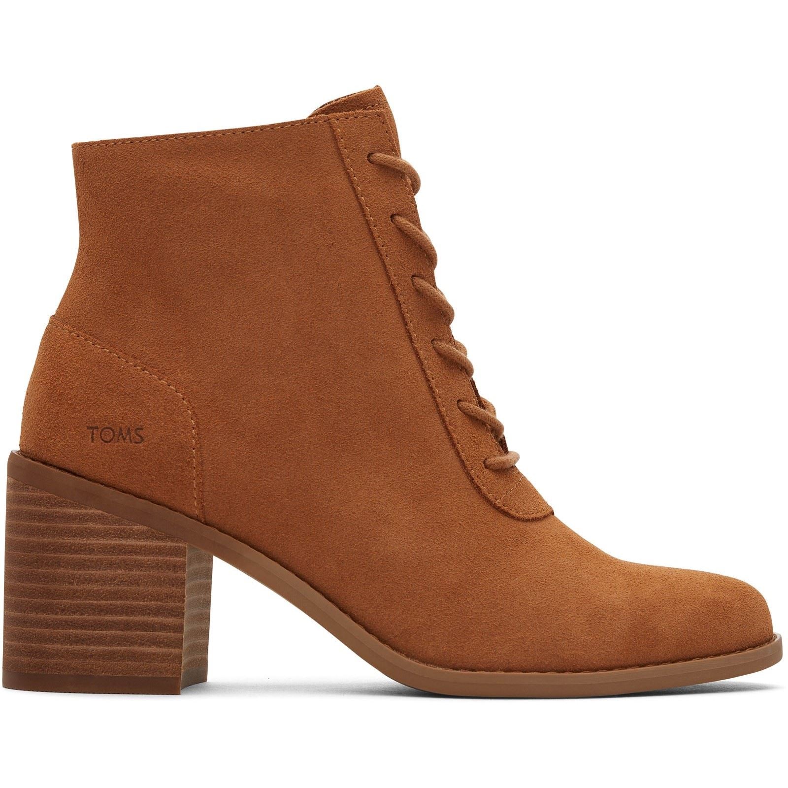 TOMS Evelyn Bottines À Talons En Cuir Pour Femmes Tan