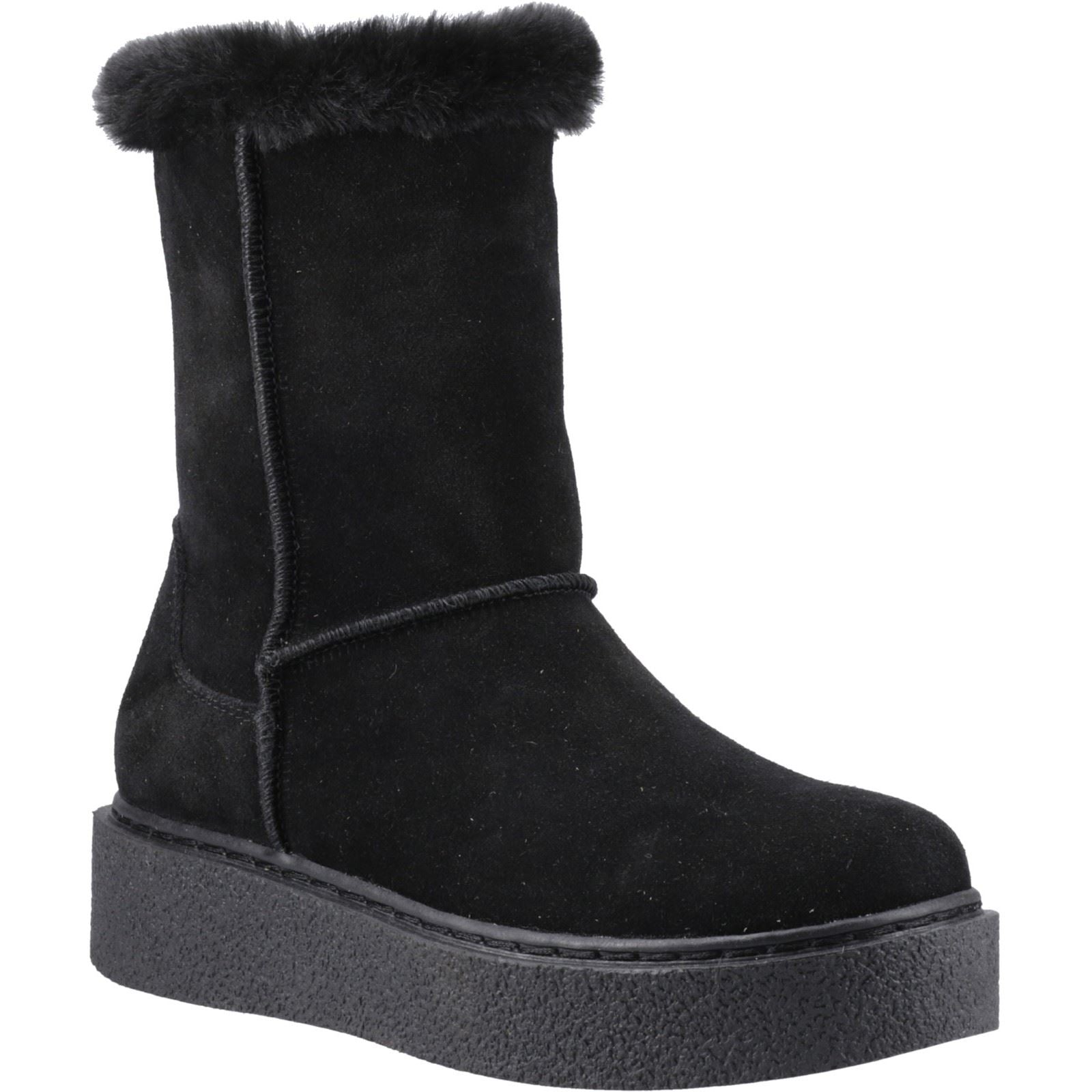 Hush Puppies Becca Mid Femmes Bottes Noires En Suède