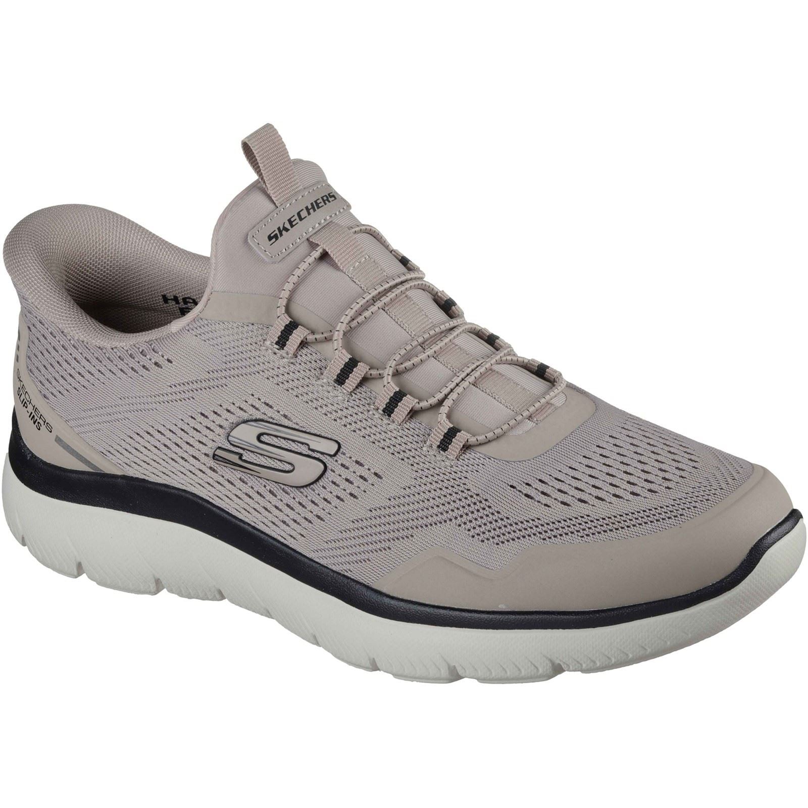 Skechers Summits Top Rate Baskets Pour Hommes Taupe/Noir En Textile
