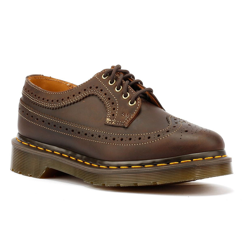 Dr. Martens 3989 Crazy Horse Chaussures Marron En Cuir À Lacets
