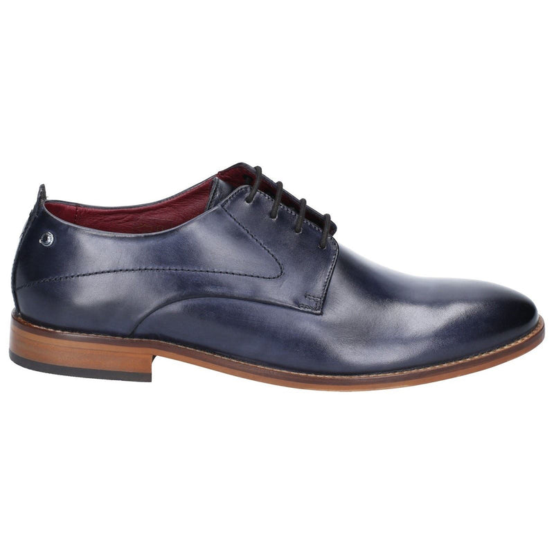 Base London Script Washed Chaussures Oxford En Cuir Pour Homme, Couleur Bleu Marine
