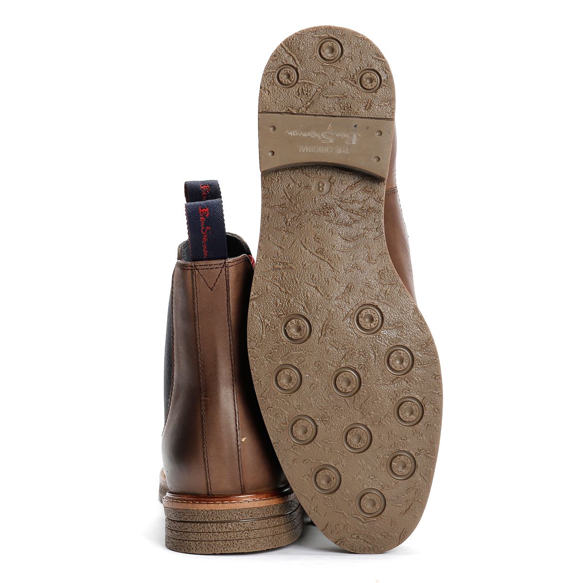 Ben Sherman Walker Chelsea Bottes En Cuir Pour Hommes Marron
