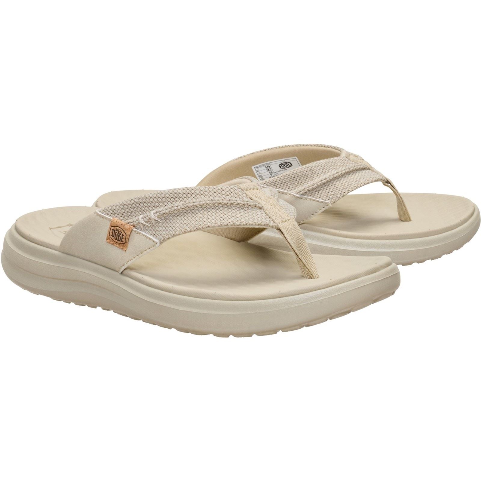 HEYDUDE Finn Flip Sandales Beiges En Polyester Pour Hommes