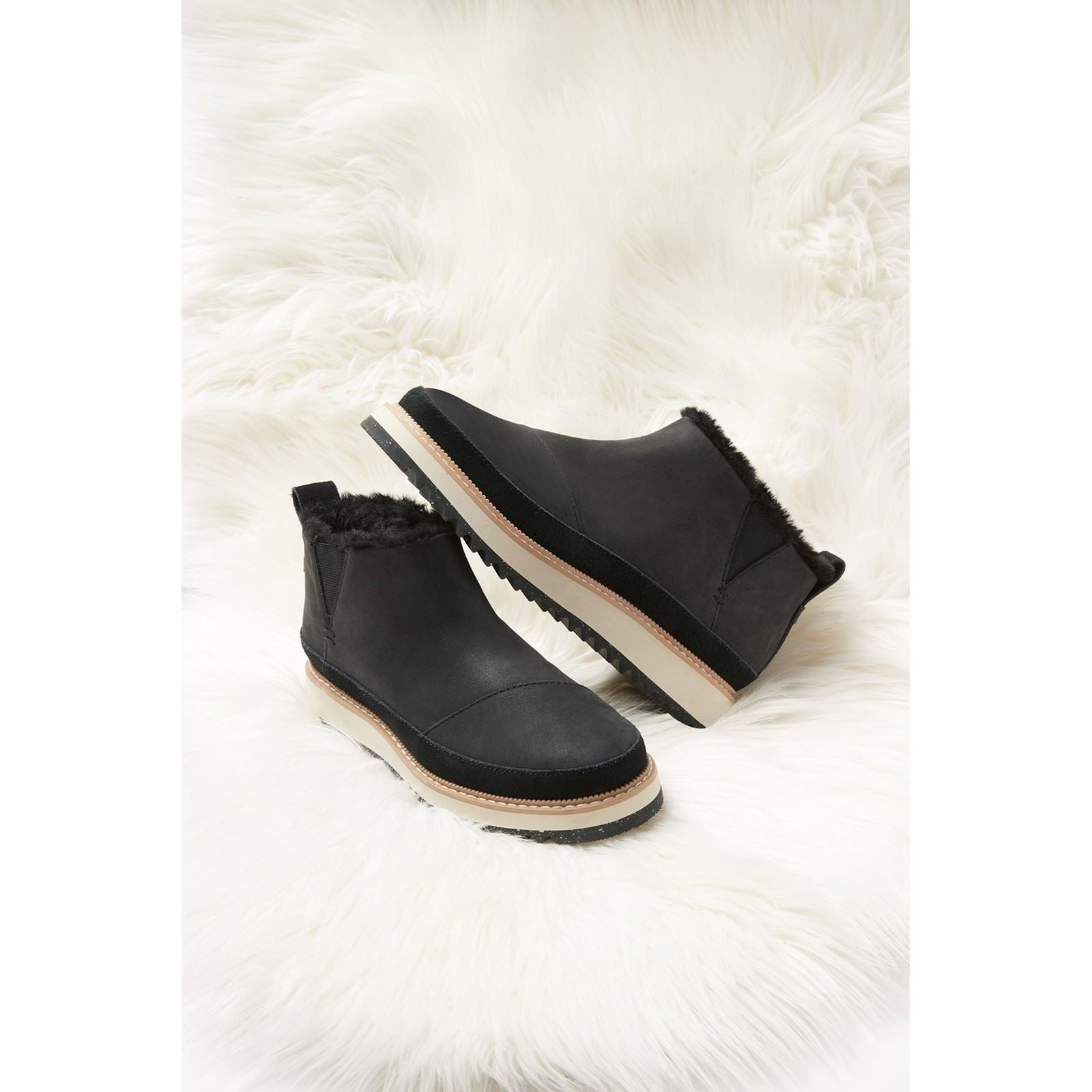 TOMS Marlo Bottes En Cuir Noires Pour Femmes