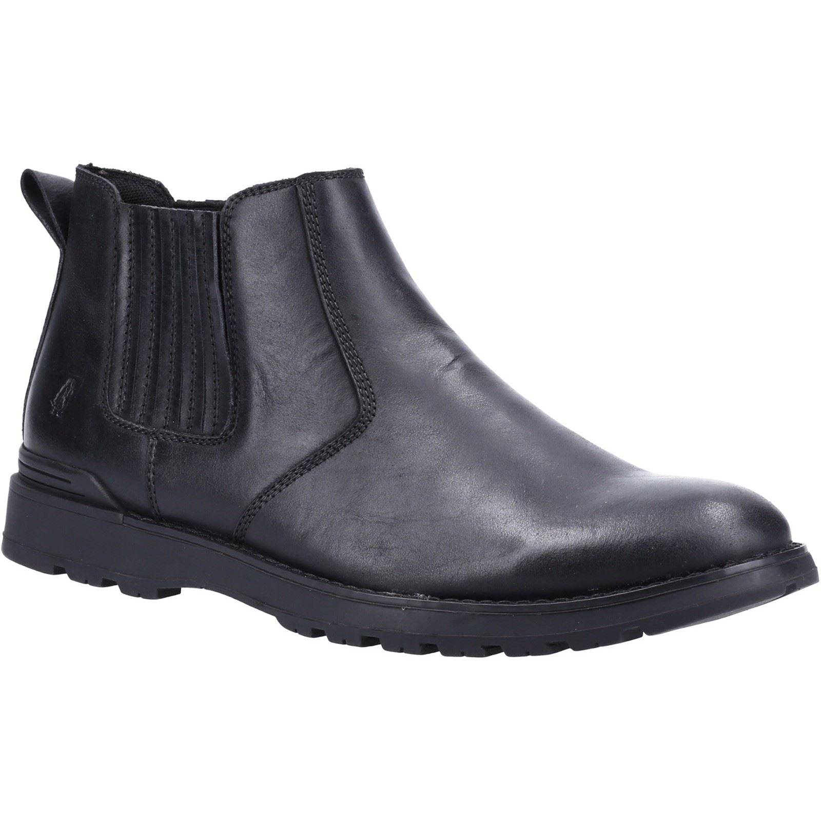 Hush Puppies Gary Bottes Noires Pour Hommes En Simili Cuir