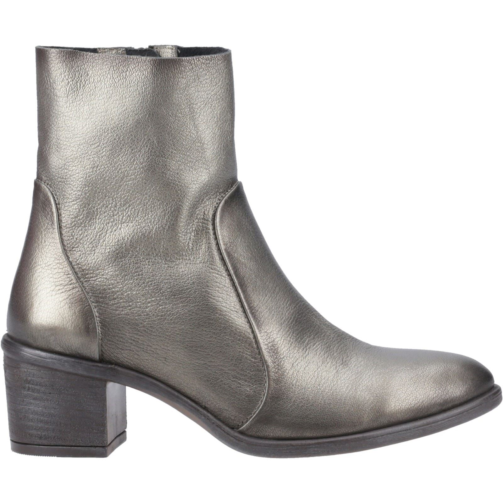 Hush Puppies Winona Bottes En Cuir Pour Femmes De Couleur Étain