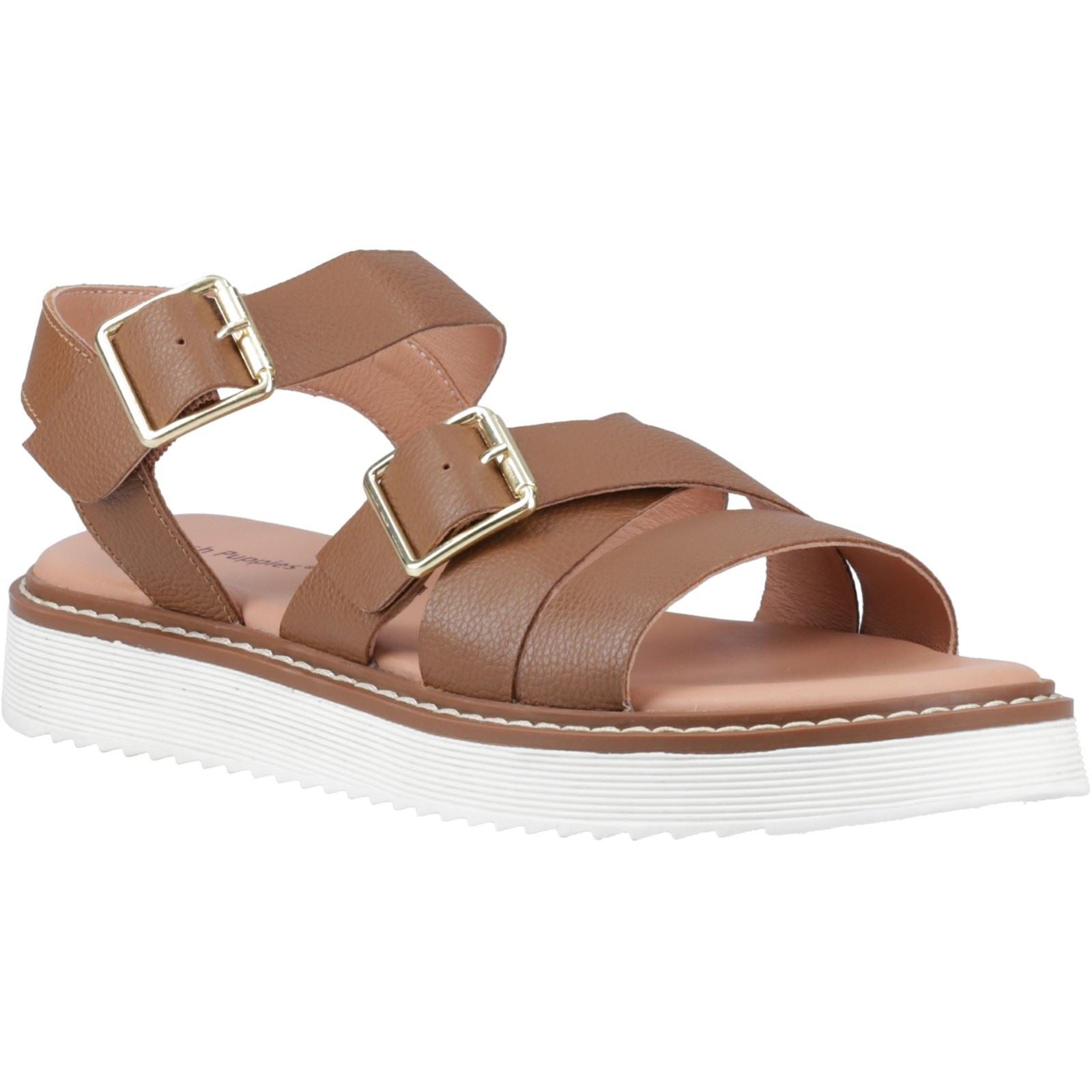 Hush Puppies Cady Sandales En Cuir Pour Femme Couleur Tan